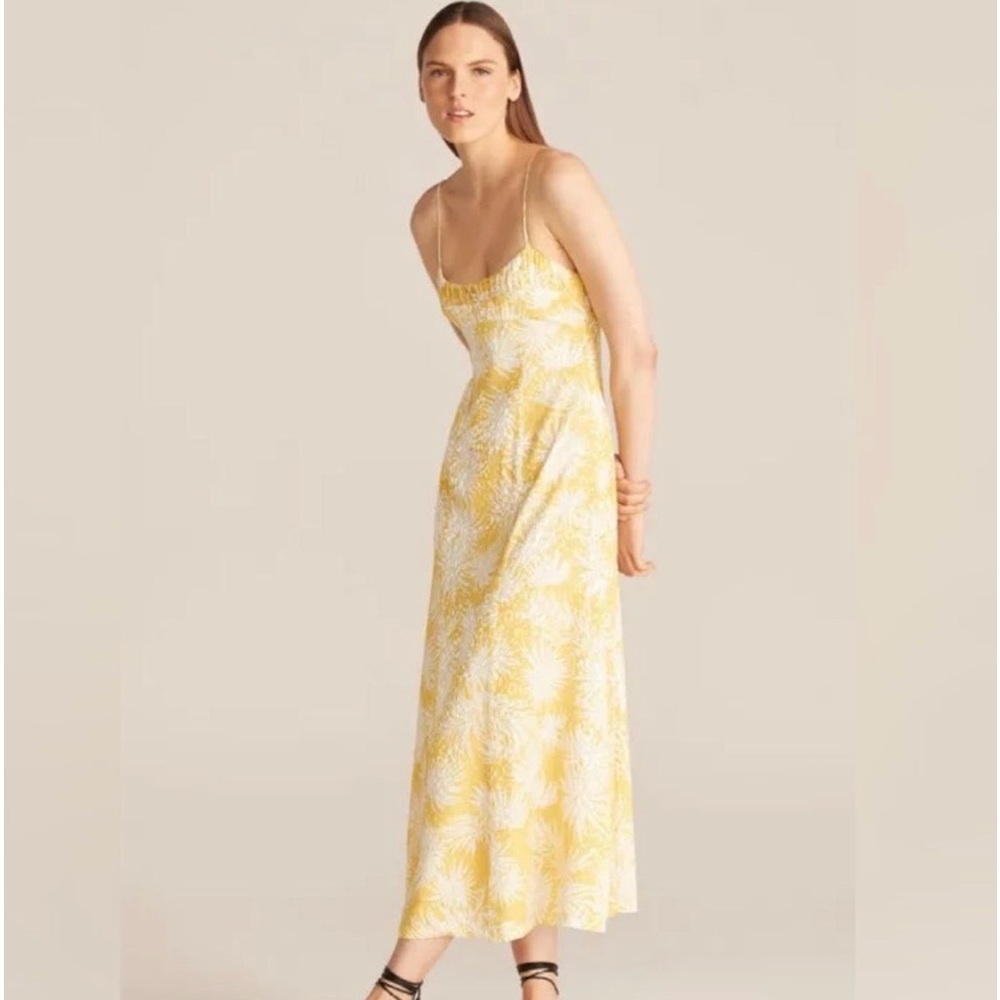 Rebecca Taylor Sunflower Ruched Long Dress Summer Vacation Resort Wedding